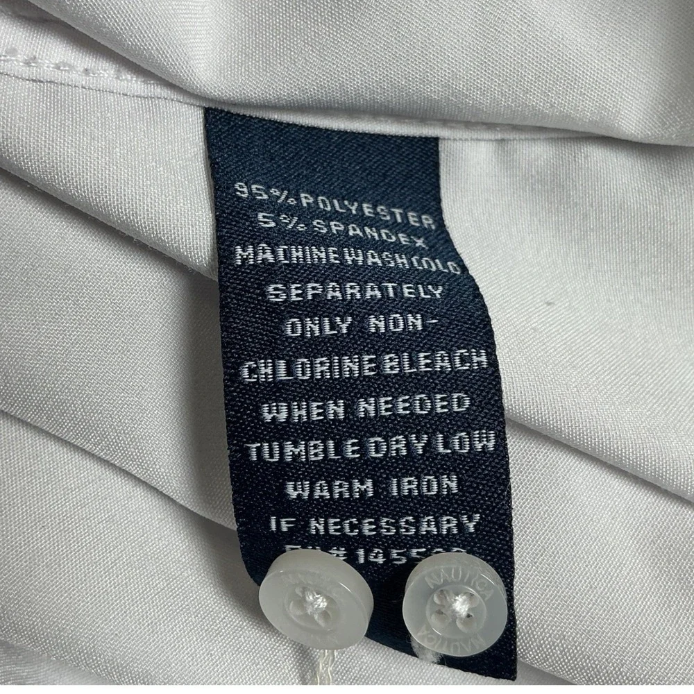 Nautica Mens Slim Fit Dress Shirt White Long Sleeve Stretch XL‎ 17-17.5 34/35